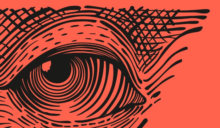Engraved illustration of an eye